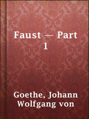 cover image of Faust — Part 1